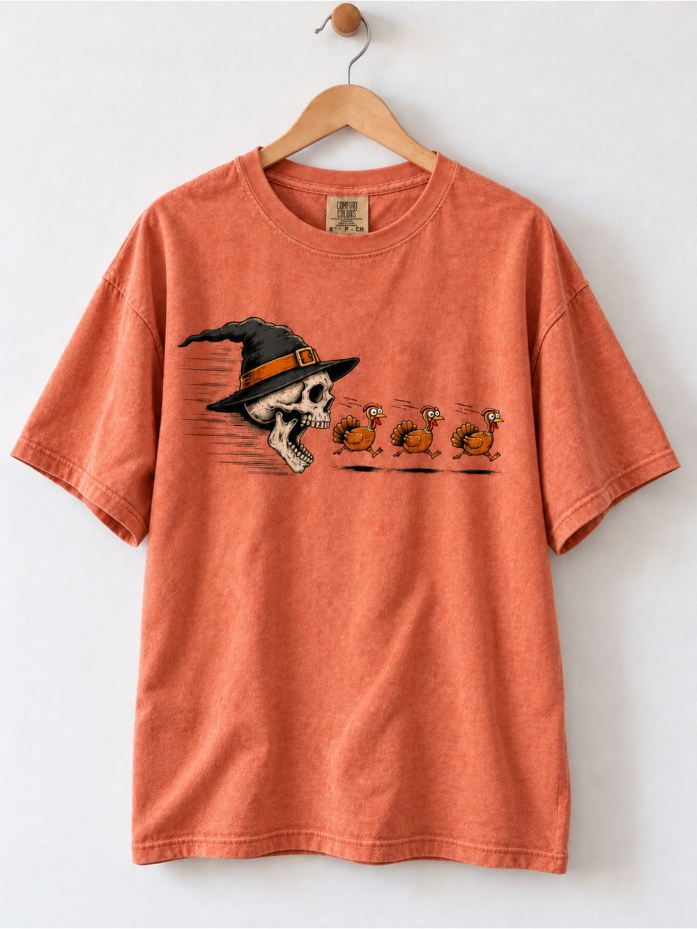 Thanksgiving Skeleton Comfort Colors Tee Halloween Turkey Unisex T-Shirt